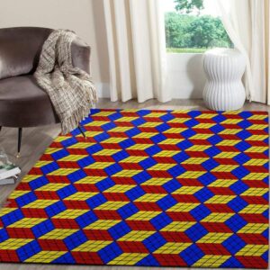 3d Area Rug Rubik Area Rug Living Room Carpet Rug Rectangle Carpet Floor Decor Home Decor