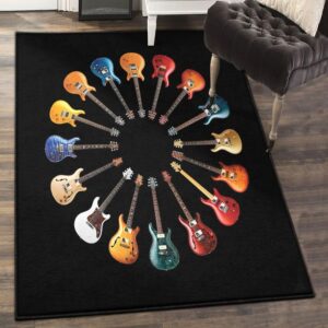 Acoustic Electric Guitar Living Room Rugs Guitar Rug Home Decor