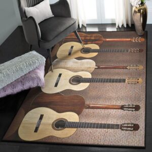 Acoustic Electric Guitar Washable Area Rugs Guitar Rug Home Decor