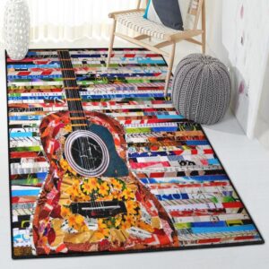 Acoustic Guitar Washable Area Rugs Guitar Rug Home Decor