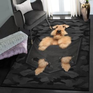 Airedale Terrier Dog Modern Rugs Airedale Terrier Dog Pocket Home Decor