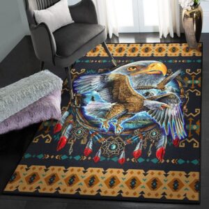 America Lovers Washable Area Rugs Native American Eagle Rug Home Decor