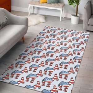 American Flag Donkey Pattern Print Area Rug Living Room Rug Home Decor
