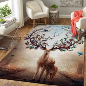 Art Of Deer 2 Area Rug Area Rug Living Room Carpet Rug Rectangle Carpet Floor Decor Home Decor