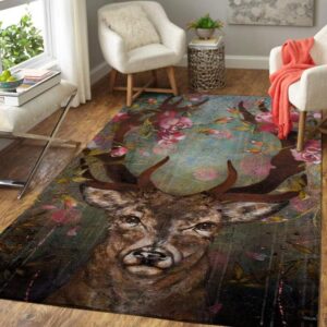 Art Of Deer 3 Area Rug Area Rug Living Room Carpet Rug Rectangle Carpet Floor Decor Home Decor