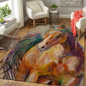 Art Of Horse Area Rug Area Rug Living Room Carpet Rug Rectangle Carpet Floor Decor Home Decor